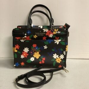 Kate Spade BNWOT Black Multicolor Floral Satchel